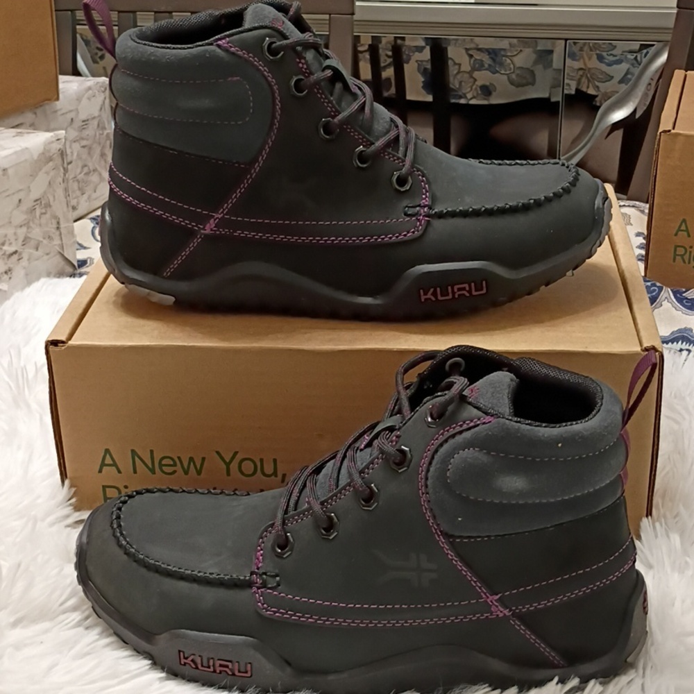 New KURU Quest Women's Black Fig Purple Hiking Boots Plantar Fascitis Support 9M